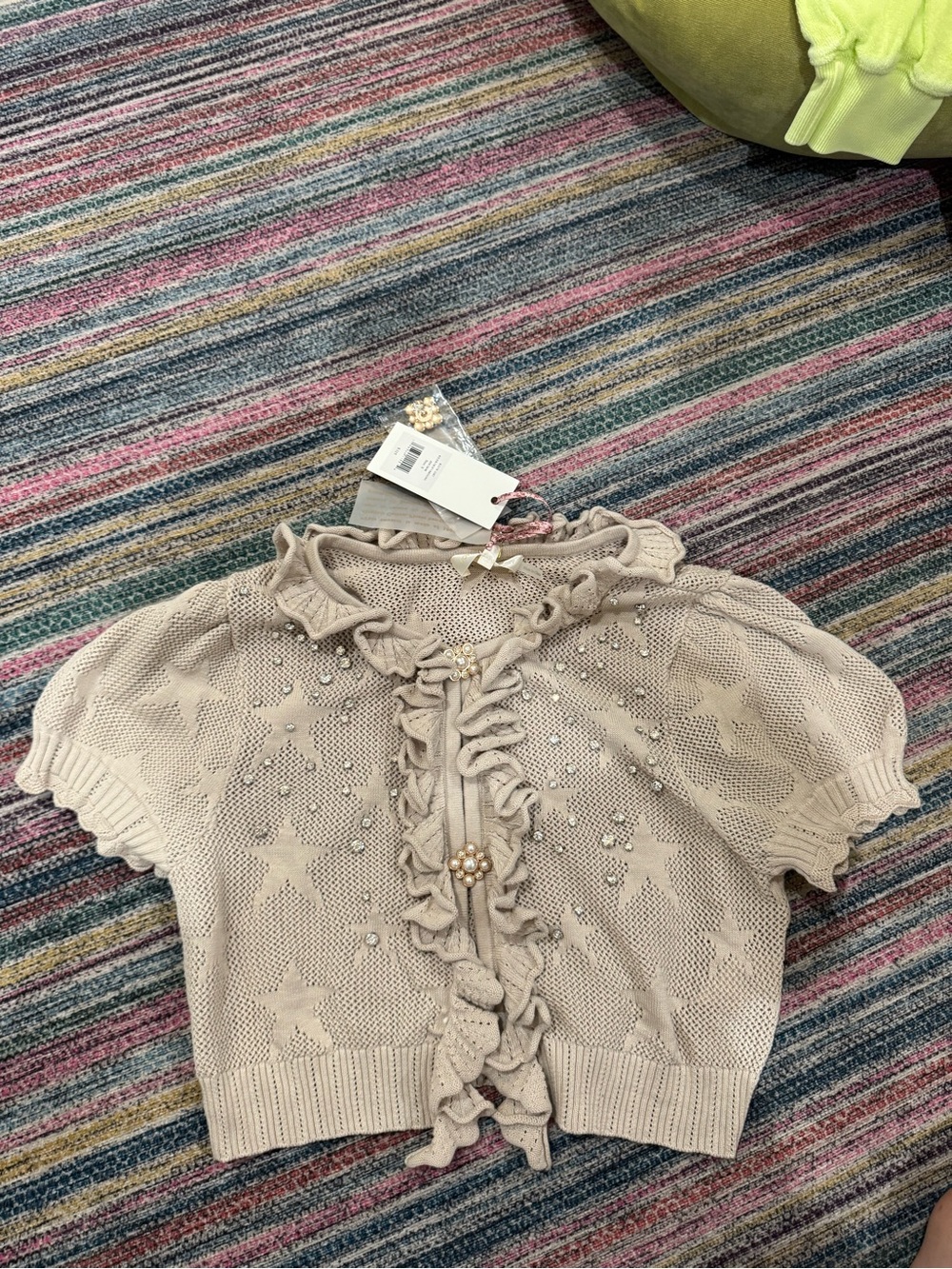 NWT Loveshackfancy Rizina Crop Cardigan